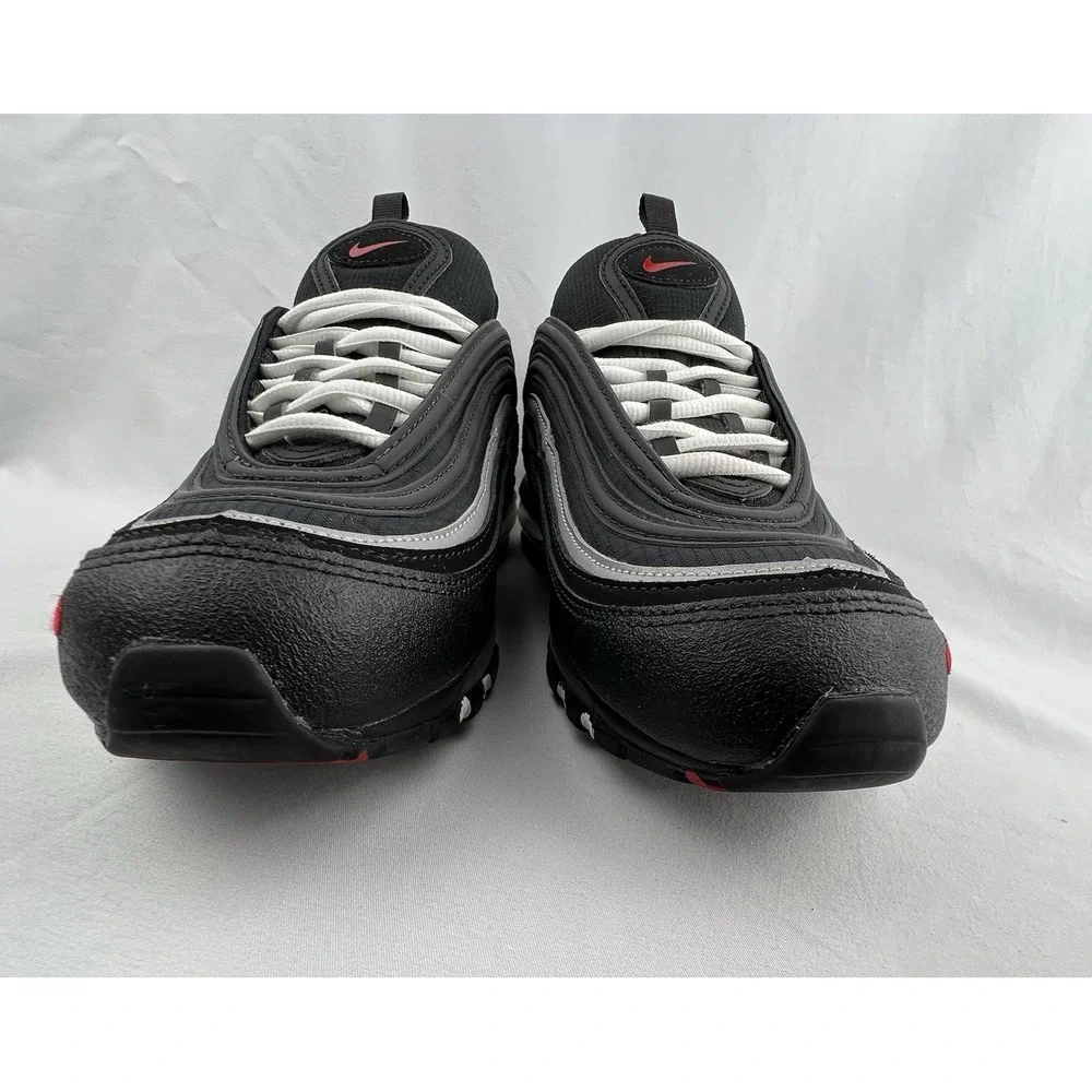 NIKE Air Max 97 Black Sport Red Mens Size 8.5 DH1083-001